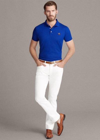 Ralph Lauren Custom Fit Piqué Polo Shirt Herre Danmark (ZACUI6947)